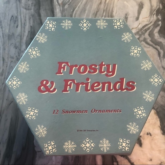 1996 Frosty & Friends Paper Mâche Ornaments Boxed - Picture 1 of 9